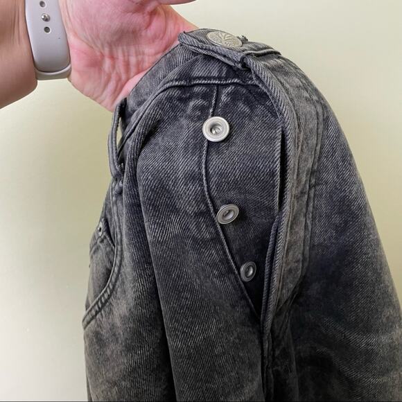 NWT Rag & Bone Maya High Rise Shorty Wide Leg Jeans in Black Opal Size 34 - Picture 16 of 16